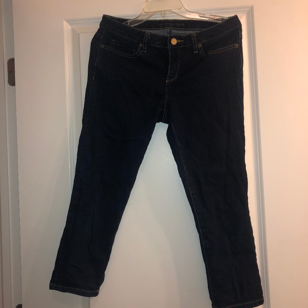 Michael Kors dark wash capri jean pants
